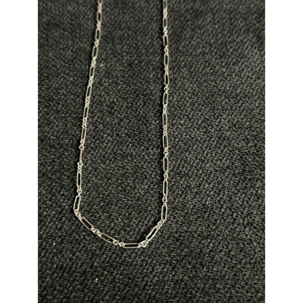 Vintage Sterling Silver Paperclip Chain Necklace 20.5" 925 #350 - Picture 1 of 6